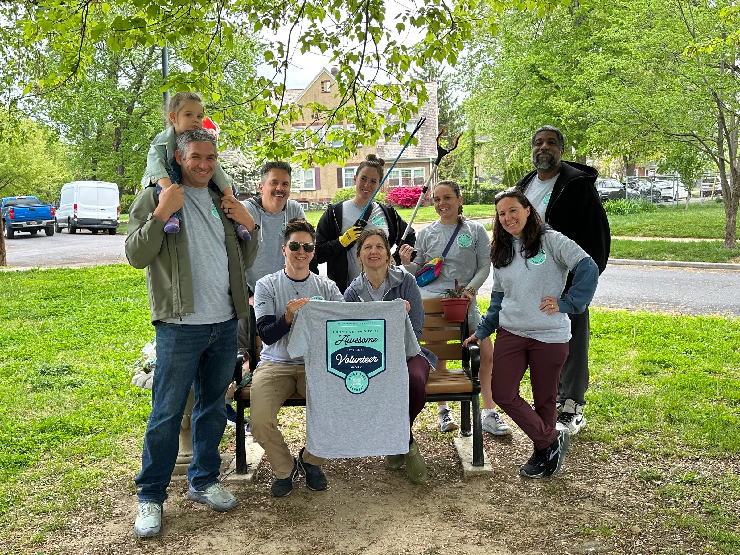 Volunteers gathered for the annual UPG neighborhood cleanup.